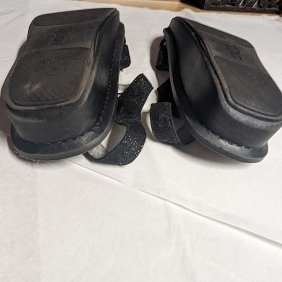 Alegria Kleo Comfort Black Silver Leaf Platform Sandals Gladiator Size 41 - Picture 11 of 12